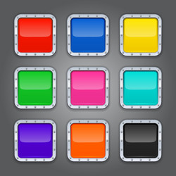 set of backgrounds with metal border for the app vector image