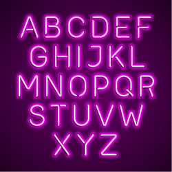 Glowing Neon Alphabet Sign Vector Image
