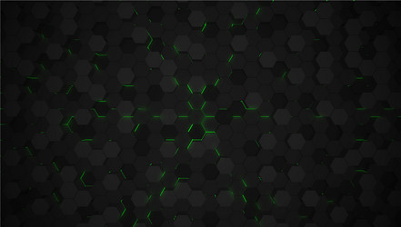 green 3d hexagon tech background vector image