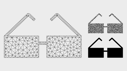 spectacles mesh 2d model and triangle vector image