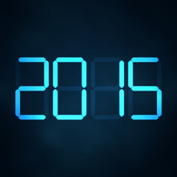 2015 new year abstract lcd numbers vector