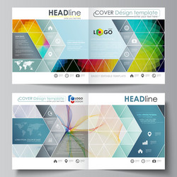 business templates for square bi fold brochure vector