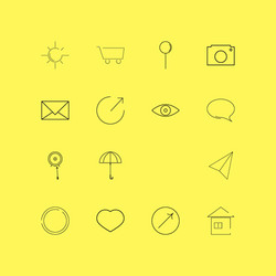 interface linear icon set simple outline icons vector image