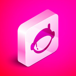 Isometric astronaut helmet icon isolated on pink vector