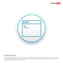 programming code icon - white circle button vector image