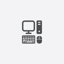 simple computer icon vector image