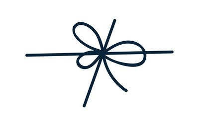 string bow knot tied thin ribbon thread vector image