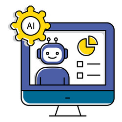 web-based ai presentation and seminar icon design vector image