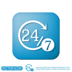 Character 24 7 open hours a day and days vector