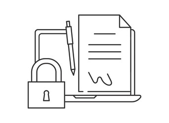 digital signature icon vector