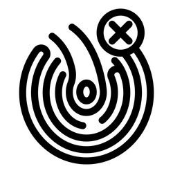fingerprint scan showing cross mark for access vector image