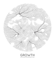 generative branch growth pattern round vector image