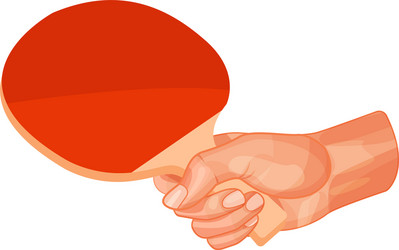 hand is holding a racket from moving game - table vector image