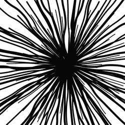 Linear hand drawing curved light rays Royalty Free Vector