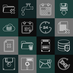 set line waiting database protection delete file vector image