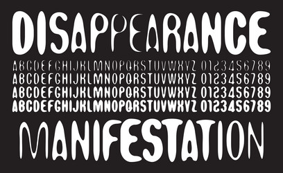 set of simple rounded distorted font vector image