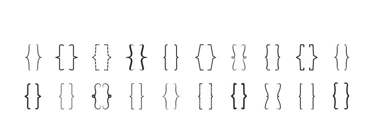 bracket line icon parenthesis different vector image