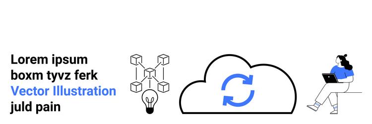cloud computing concept with blockchain lightbulb vector image