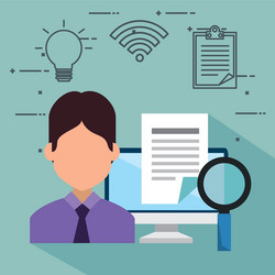 desktop computer with connectivity 5g tech vector image