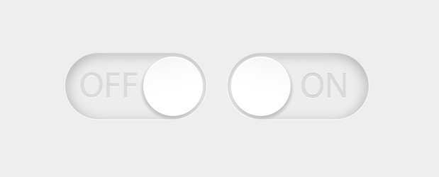 on and off toggle switch buttons material design vector image