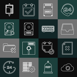 set line cloud sync refresh delete file document vector image