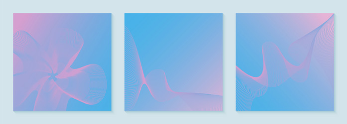 set of light geometric background with wave lines vector image