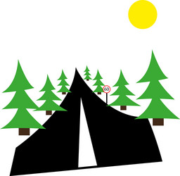 Trees and sun road sign on white background vector