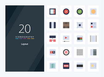 20 layout flat color icon for presentation vector image