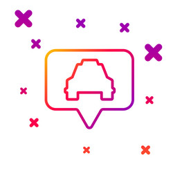 color line map pointer with taxi icon isolated vector image