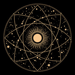 Cosmic Esoteric Symbol Circle Vector Image