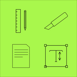 design elements simple linear outline icon set vector image