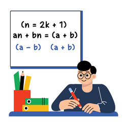 flat depicting math problem solving vector image