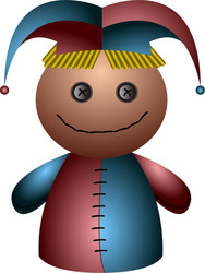 isolated clown puppet vector image