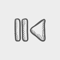pause and playback button sketch icon vector image
