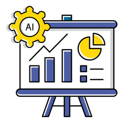 statistical report ai automation chart icon design vector image