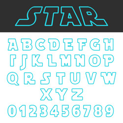 blue lines design alphabet font template set vector image