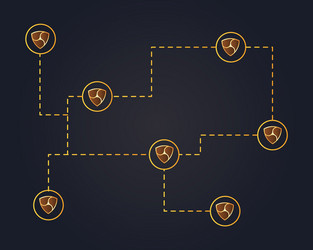 cryptocurrency nem blockchain on dark background vector image