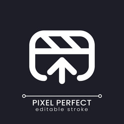 export video file pixel perfect white linear ui vector image