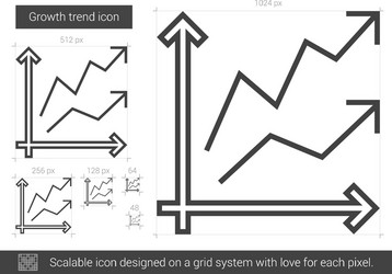 Growth trend line icon vector