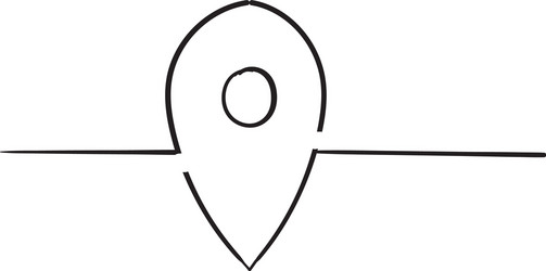 map pointer location icon handdrawn doodle vector image