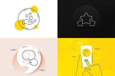 minimal set of question button recovery phone vector image