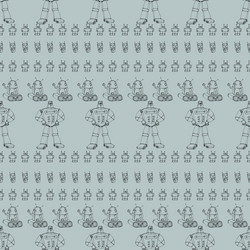 robot doodles pattern vector image