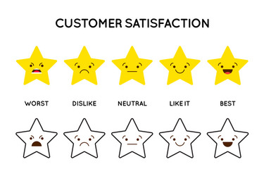 satisfaction rating set of feedback icons in form vector image