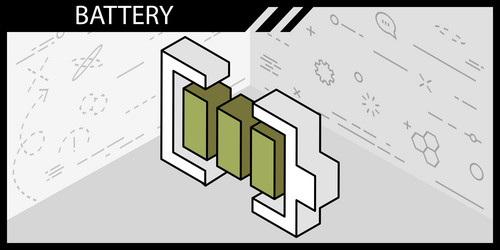 battery isometric design icon web 3d colorful vector image
