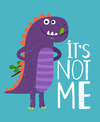 Cute Dinosaur Card Print Vector Image