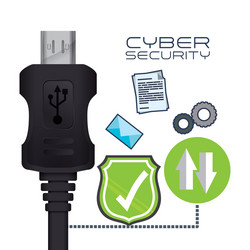 cyber security system and media design vector image