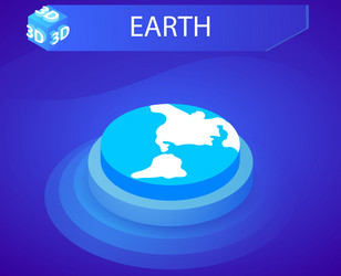 earth isometric design icon web 3d colorful vector image