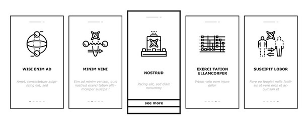 quantum technology data science onboarding icons vector image