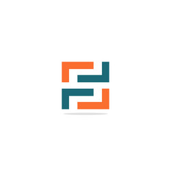 shape line square colored logo vector image