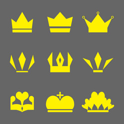 Crown modern gold logo set Royalty Free Vector Image